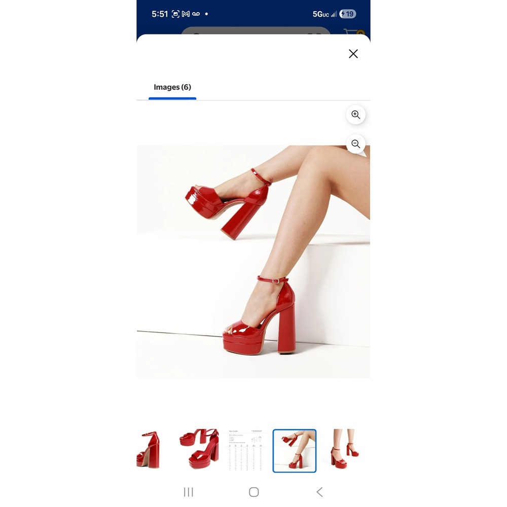 Dream Pairs Chunky Platform Indie Sleaze Women's size 8 Red Patent Leather Heels - Picture 10 of 11